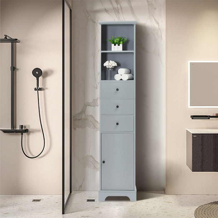 Latitude Run® Tall Bathroom, Freestanding Storage Cabinet With 3 ...